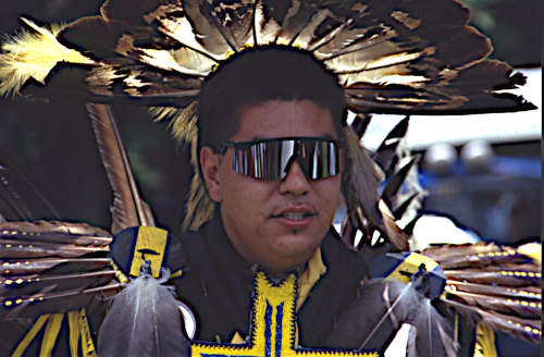 American Indian in ceremonial costume