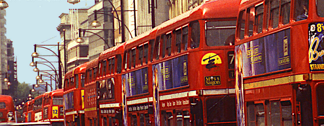 Red buses in London