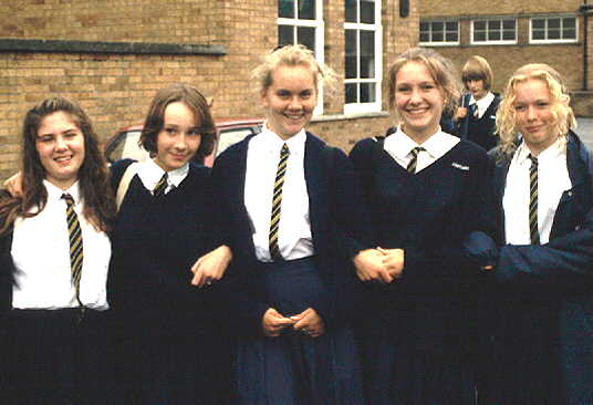 Fourth formers in uniform at an English school