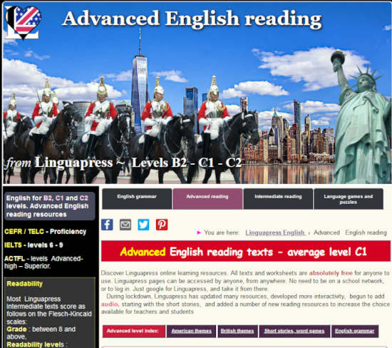 Advanced level English reading