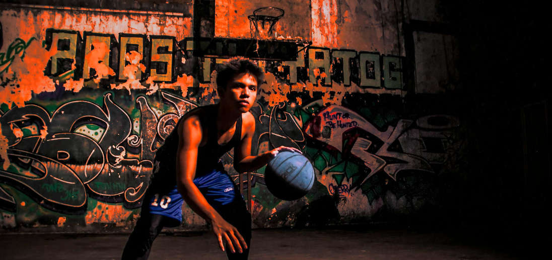 Streetball at night