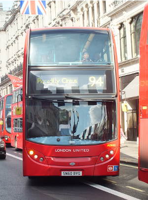 London's red buses English