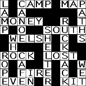 EFL Wales Vocabulary Crossword Puzzle